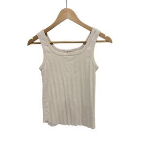 Ichi Antiquities Cotton Ribbed Tank Top Oatmeal Women's One Size
